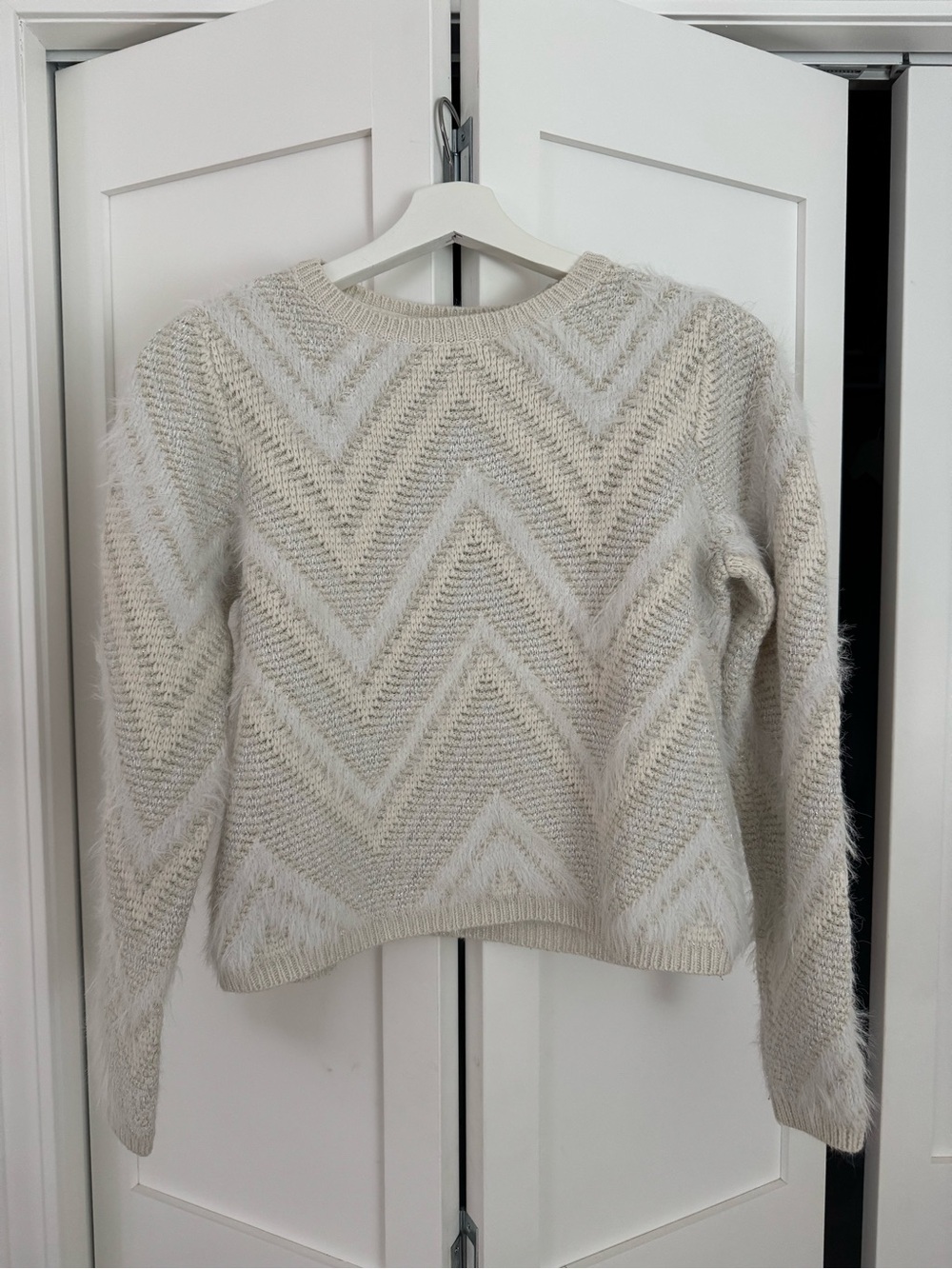 Vero Moda Lorissa Beige Multi Knit Long Sleeve Sweater Small